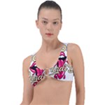 Music Hip Hop Text Black White 3d Ring Detail Bikini Top