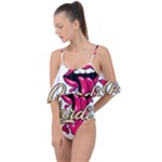 Music Hip Hop Text Black White 3d Drape Piece Swimsuit