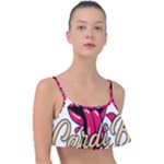 Music Hip Hop Text Black White 3d Frill Bikini Top