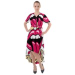 Music Hip Hop Text Black White 3d Front Wrap High Low Dress