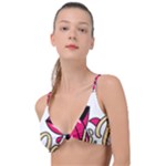 Music Hip Hop Text Black White 3d Knot Up Bikini Top