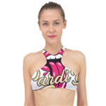 Music Hip Hop Text Black White 3d High Neck Bikini Top