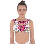 Music Hip Hop Text Black White 3d Bandaged Up Bikini Top