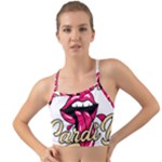 Music Hip Hop Text Black White 3d Mini Tank Bikini Top