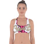 Music Hip Hop Text Black White 3d Cross Back Hipster Bikini Top 