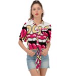 Music Hip Hop Text Black White 3d Tie Front Shirt 