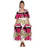 Music Hip Hop Text Black White 3d Kimono Sleeve Boho Dress