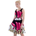Music Hip Hop Text Black White 3d Knee Length Skater Dress