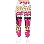 Music Hip Hop Text Black White 3d Women Velvet Drawstring Pants