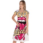 Music Hip Hop Text Black White 3d Classic Short Sleeve Dress