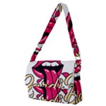 Music Hip Hop Text Black White 3d Full Print Messenger Bag (M)