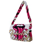 Music Hip Hop Text Black White 3d Full Print Messenger Bag (L)