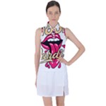 Music Hip Hop Text Black White 3d Women s Sleeveless Polo T-Shirt