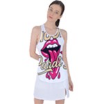 Music Hip Hop Text Black White 3d Racer Back Mesh Tank Top