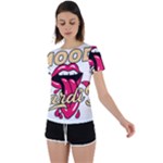 Music Hip Hop Text Black White 3d Back Circle Cutout Sports T-Shirt