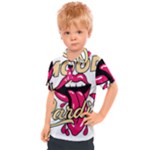 Music Hip Hop Text Black White 3d Kids  Polo T-Shirt