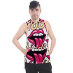 Music Hip Hop Text Black White 3d Men s Sleeveless Hoodie