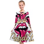 Music Hip Hop Text Black White 3d Kids  Midi Sailor Dress
