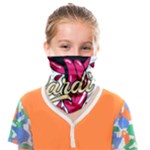 Music Hip Hop Text Black White 3d Face Covering Bandana (Kids)