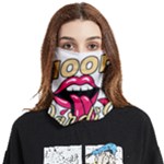 Music Hip Hop Text Black White 3d Face Covering Bandana (Two Sides)