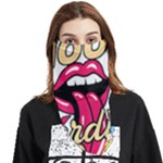 Music Hip Hop Text Black White 3d Face Covering Bandana (Triangle)