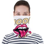 Music Hip Hop Text Black White 3d Face Seamless Bandana (Adult)