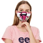 Music Hip Hop Text Black White 3d Fitted Cloth Face Mask (Adult)