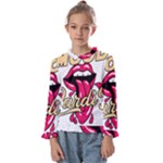 Music Hip Hop Text Black White 3d Kids  Frill Detail T-Shirt