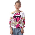 Music Hip Hop Text Black White 3d Kids  Cuff Sleeve Top