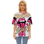 Music Hip Hop Text Black White 3d Oversized Basic T-Shirt