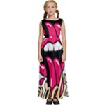Music Hip Hop Text Black White 3d Kids  Satin Sleeveless Maxi Dress