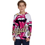 Music Hip Hop Text Black White 3d Kids  Crewneck Sweatshirt