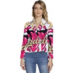Music Hip Hop Text Black White 3d Women s Long Sleeve Revers Collar Cropped Jacket