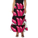 Music Hip Hop Text Black White 3d Tiered Ruffle Maxi Skirt