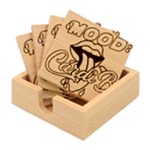 Music Hip Hop Text Black White 3d Bamboo Coaster Set
