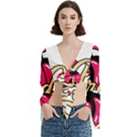 Music Hip Hop Text Black White 3d Trumpet Sleeve Cropped Top
