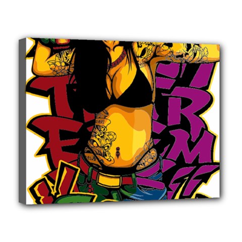 Xtreme Skateboard Graffiti Canvas 14  x 11  (Stretched) from ArtsNow.com