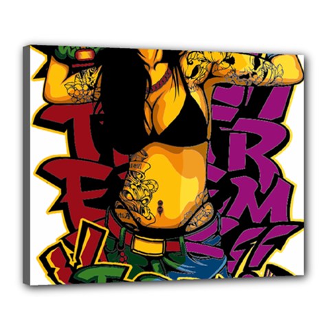 Xtreme Skateboard Graffiti Canvas 20  x 16  (Stretched) from ArtsNow.com