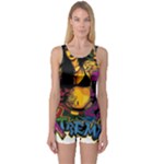 Xtreme Skateboard Graffiti One Piece Boyleg Swimsuit