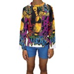 Xtreme Skateboard Graffiti Kids  Long Sleeve Swimwear
