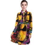 Xtreme Skateboard Graffiti Long Sleeve Chiffon Shirt Dress