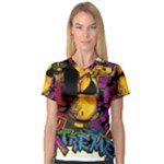 Xtreme Skateboard Graffiti V-Neck Sport Mesh T-Shirt