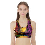 Xtreme Skateboard Graffiti Sports Bra with Border