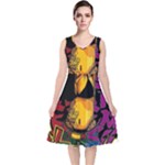 Xtreme Skateboard Graffiti V-Neck Midi Sleeveless Dress 