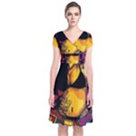 Xtreme Skateboard Graffiti Short Sleeve Front Wrap Dress
