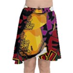 Xtreme Skateboard Graffiti Chiffon Wrap Front Skirt