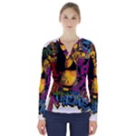 Xtreme Skateboard Graffiti V-Neck Long Sleeve Top