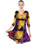 Xtreme Skateboard Graffiti Quarter Sleeve Front Wrap Dress