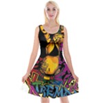 Xtreme Skateboard Graffiti Reversible Velvet Sleeveless Dress