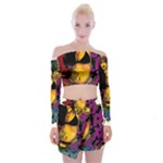 Xtreme Skateboard Graffiti Off Shoulder Top with Mini Skirt Set